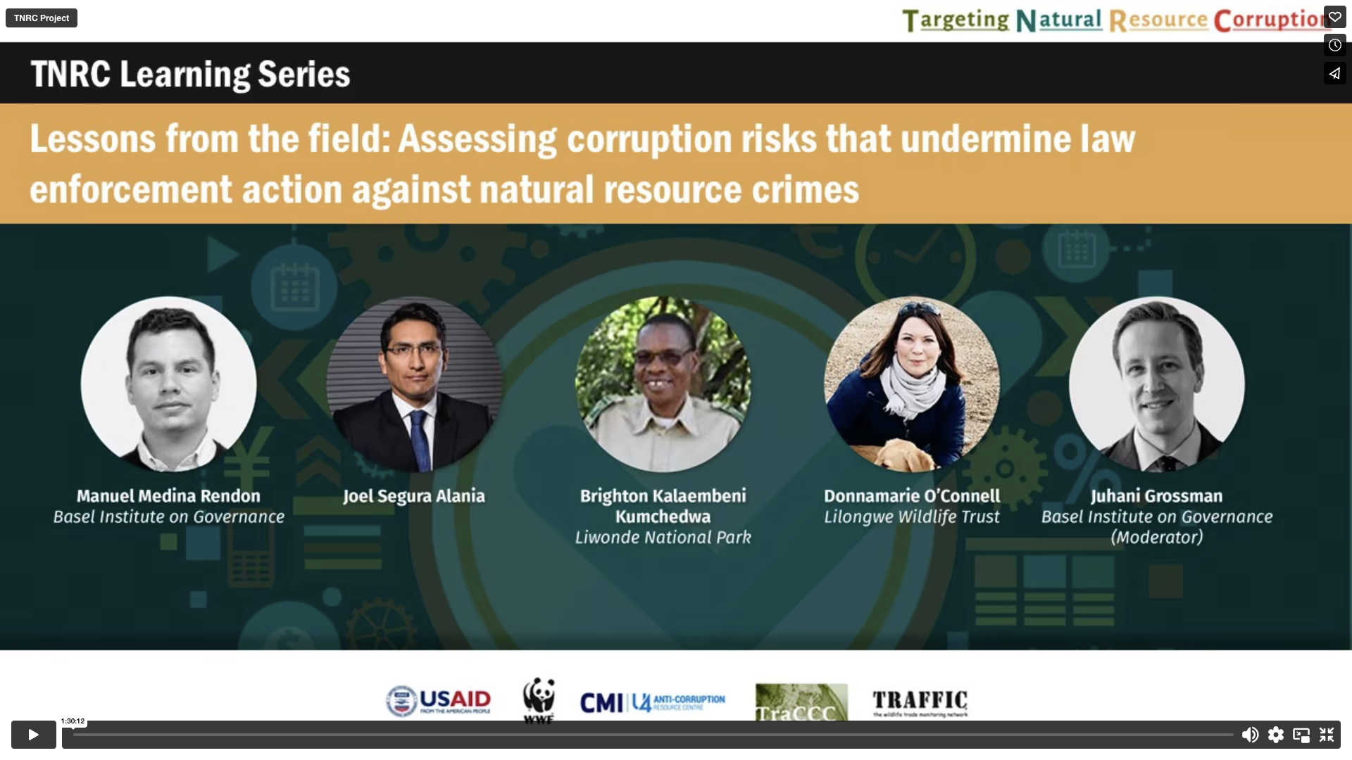 Slide promoting webinar on corruption risk assessments